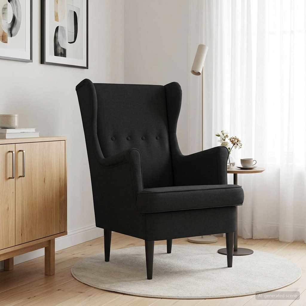 Armchair Black Fabric