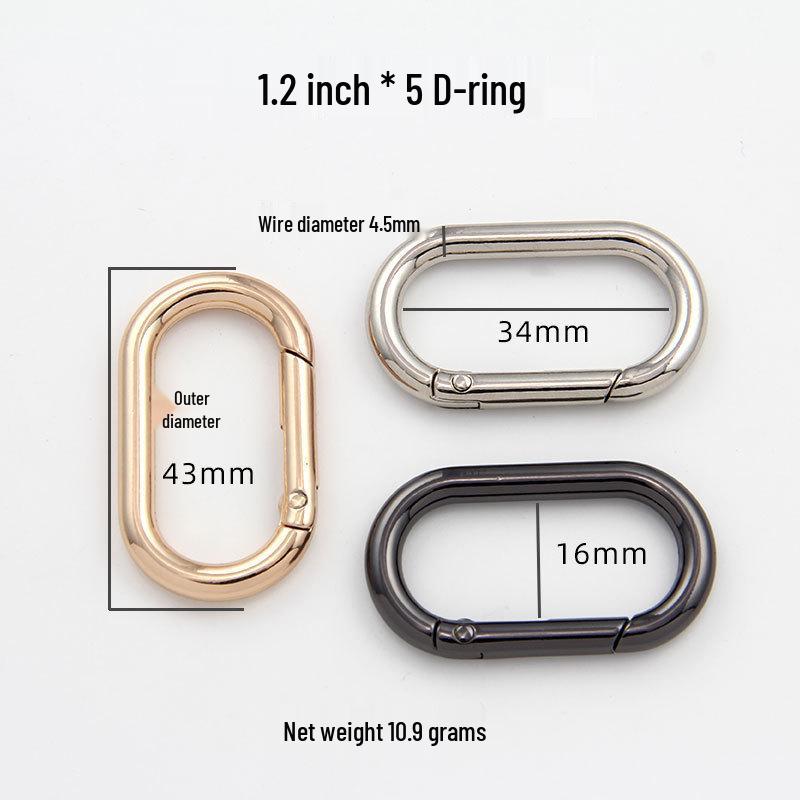 Zinc Alloy Electroplated D-Shaped Keychain Handle Ornament