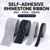 10/15/20/30mm Selbstklebendes Harz Strass Kristall Band Bling Edelstein Aufkleber Mit 2mm Strasssteinen Für DIY Kunsthandwerk