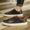 Italian Genuine Leather Shoes Comfortable Board Shoes White Waterproof Anti-Slip Comfortable Lace-up Men's Shoes Zapatos De Homb