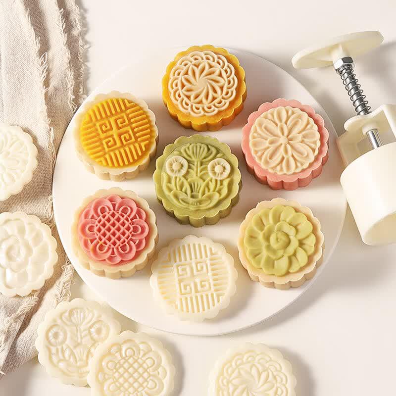 DeOu XingGuang Hand-Press Flower Mooncake Mold Set