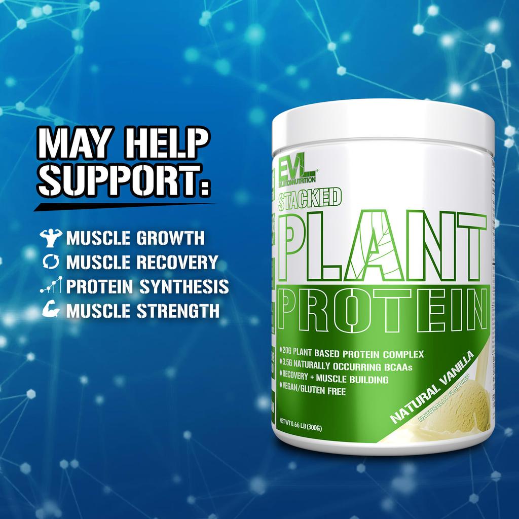 EVLution Nutrition, Stacked Plant Protein, Natural Vanilla, 300g (0.66lb)