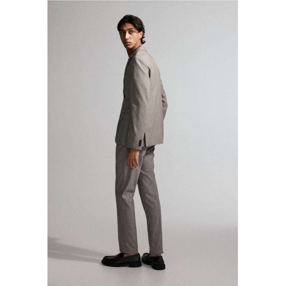 H M Jacket sliM Fit Dark Beige