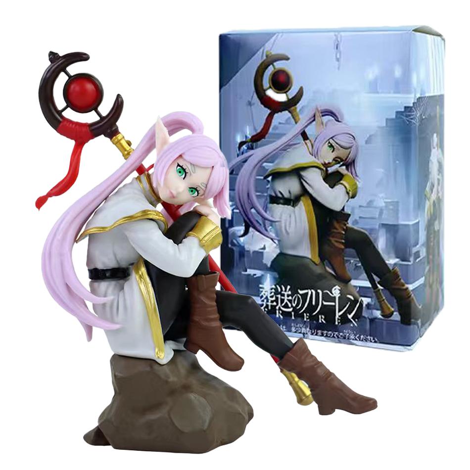 In Stock Frieren: Beyond Journey's End Anime Figure Sitting Action Figures Frieren Noodle Stopper PVC Model Statue Collection
