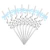 6pcs Cute Bow Straw Plastic Bowknot Spiral Drinking Straws for Baby Shower Birthday Wedding Party Home Decoration Supplies