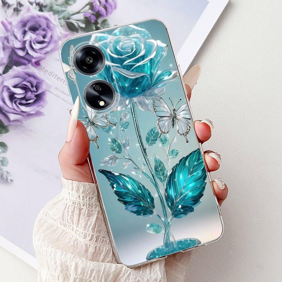 For OPPO F23 Case CPH2527 Cover Fashion Marble Flower Soft Slim Silicone Back Cover on OPPO A98 A1 5G CPH2529 OPPOF23 Phone Case