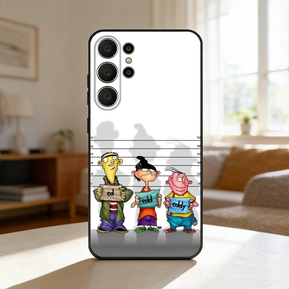 Funny Cartoon E-Ed E-Edd n Eddy Phone Case For Samsung S26,S25,24,23,22,30,21,10,9,Ultra,Plus,Lite,Black Soft Case