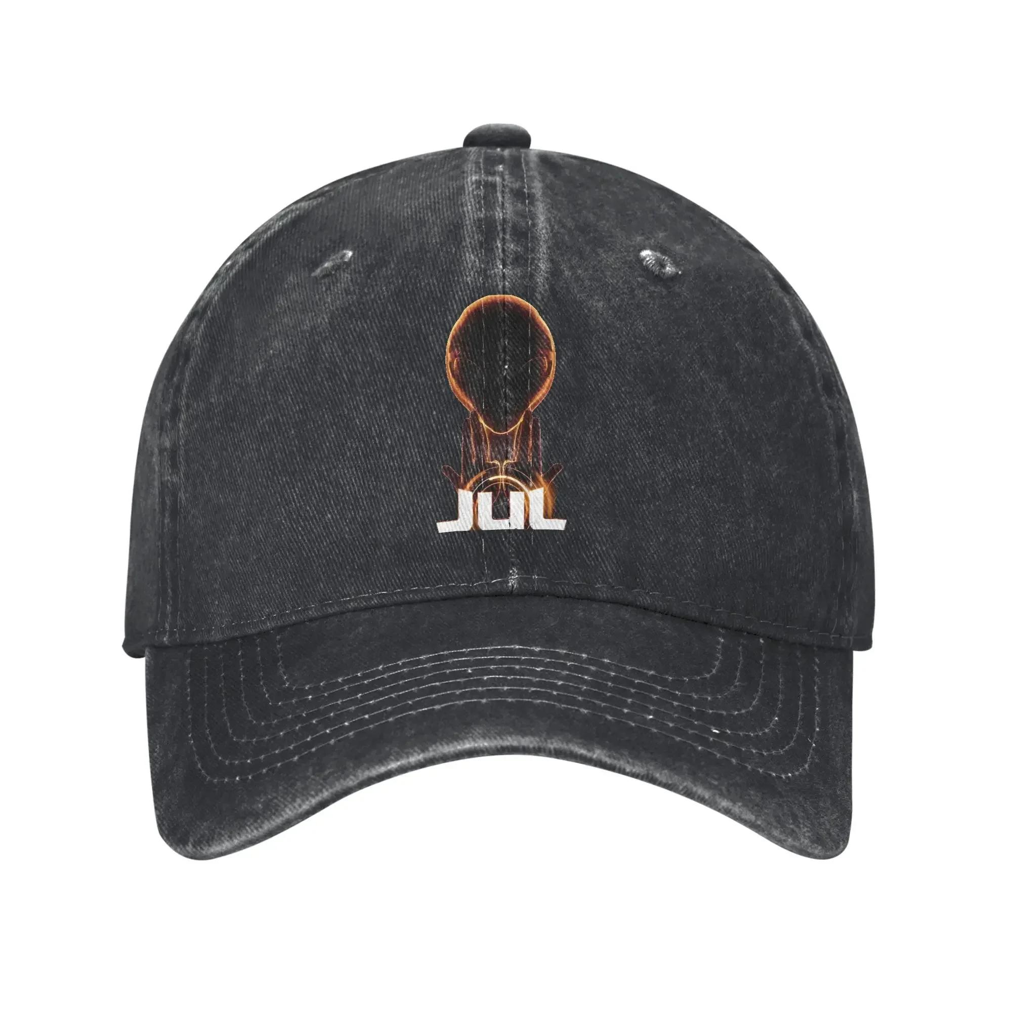 

aVintage The Road Is Long UFO Logo Rap Baseball Cap Unisex Distressed Denim Washed Snapback Cap JUL Outdoor Adjustable Caps Hat One Size
