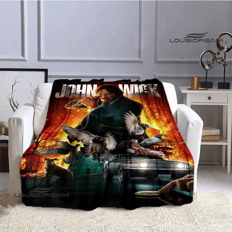 Movie John Wick printed Blankets Picnic blanket Flange Warm blanket Home travel blankets bed linings birthday gift