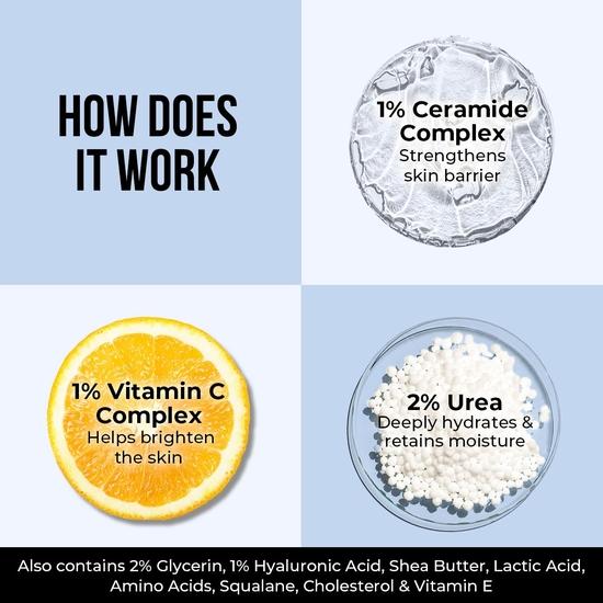 Dr. Sheth's Ceramide & Vitamin C Moisturizing Cream |For Dry To Very Dry Skin |Strengthens Skin Barrier | 48hr Deep Hydration| Unisex|100g