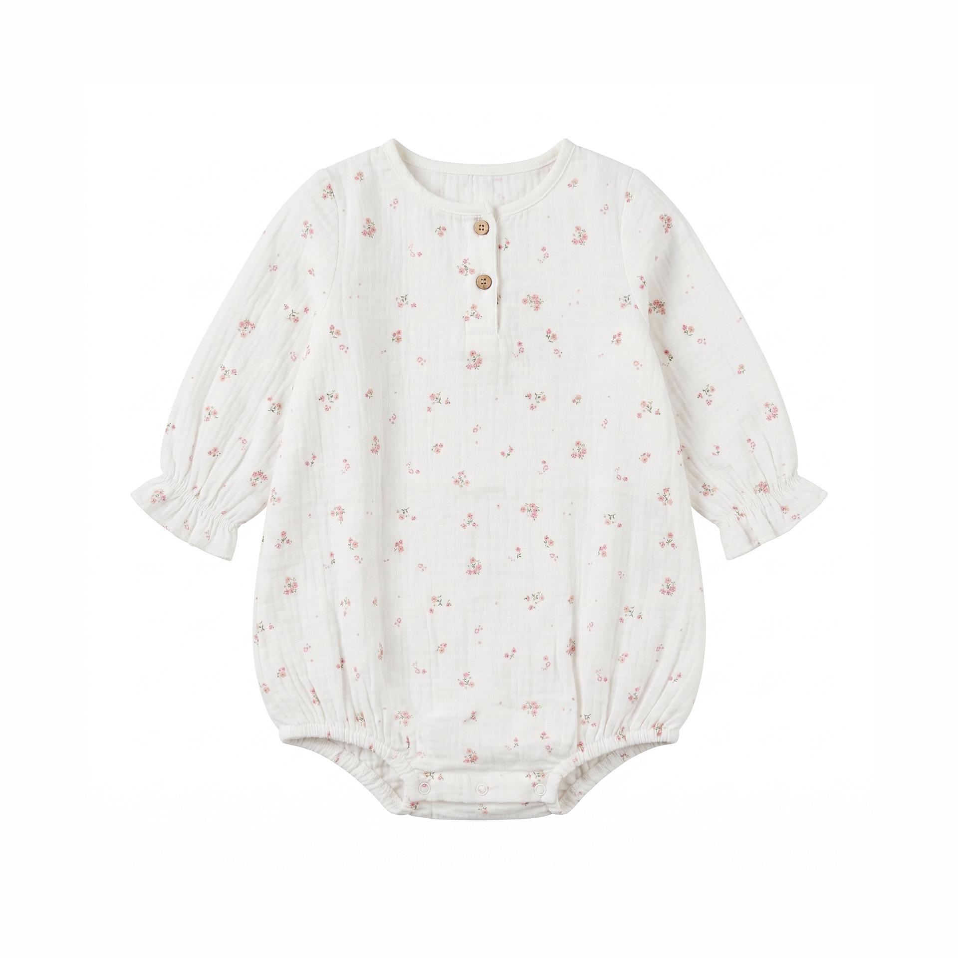 Newborn Baby Girl Pure Cotton Short-Sleeve Bodysuit Romper 73cm