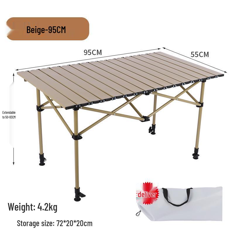 Verstellbarer Outdoor-Roll-up-Klapptisch für Camping und Grillen