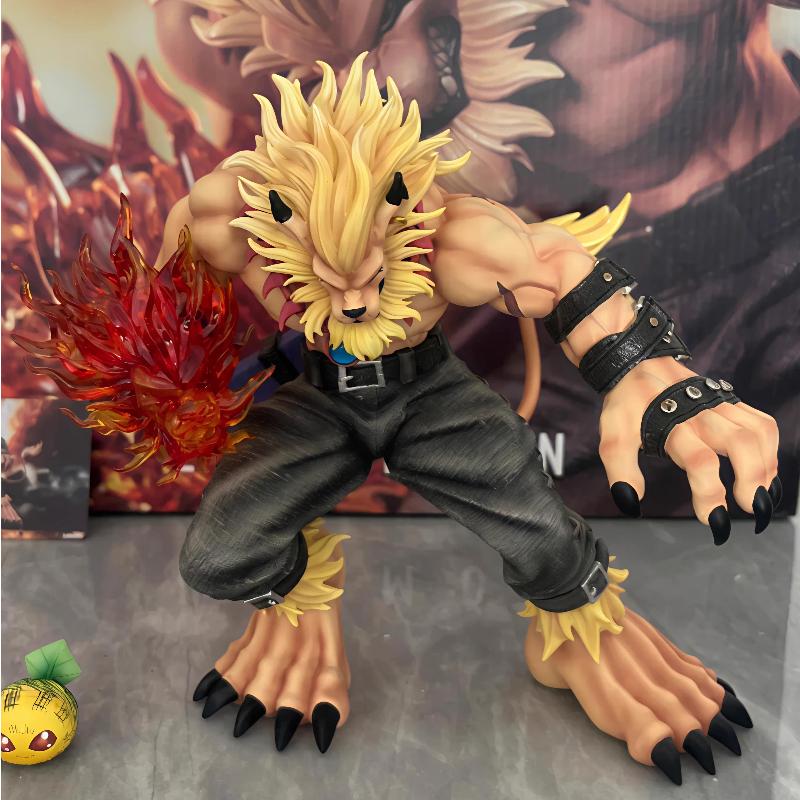21cm Digimon Leomon Battle Form Gk Statue Anime Figure With Flame Effect Painted Version Desktop Decoration Gift For Anime Fans