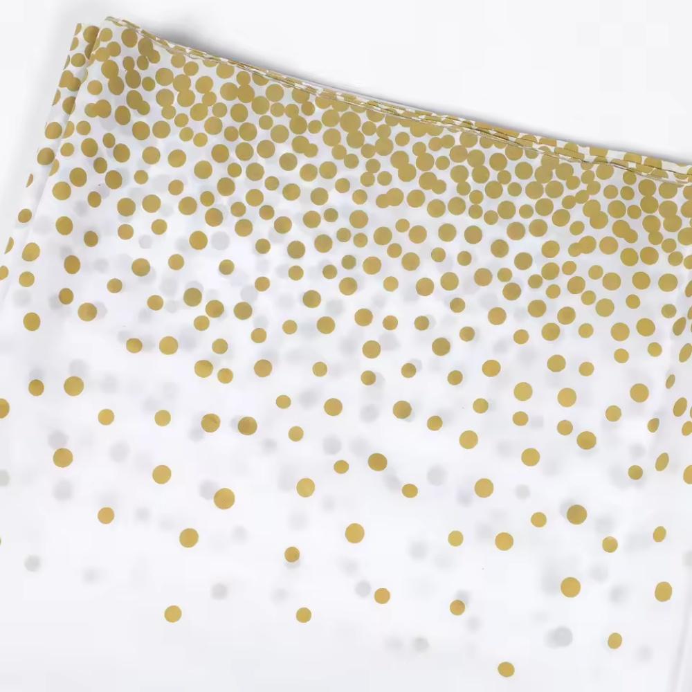 5pcs Gold Dot Table Cloth for Events Disposable Table Cover Ideal Tablecloths for Party Decorations Dining Wedding & Holiday