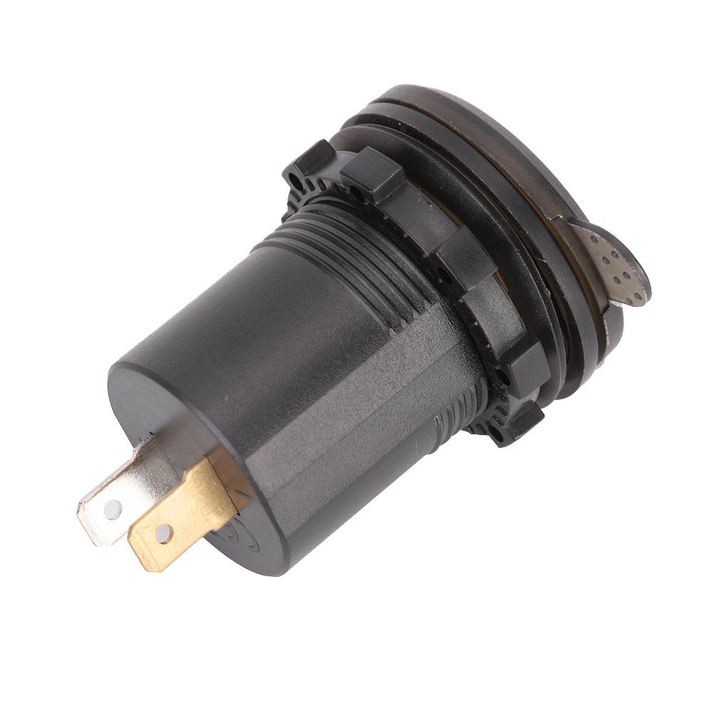 DC1224V 2.1A 3 in 1 Multifunction Digital LED waterproof Thermometer Voltmeter Car USB Fast