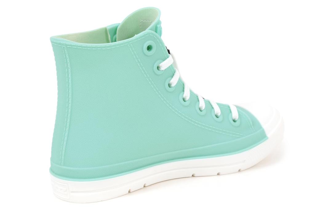 Mozu Rain Rubber TPE with Colorful Ice Cream Size 23cm Shoes, Shoelaces, Eco-Friendly Sneakers, High-Top, Junior/Women's, Insoles, Mint,
