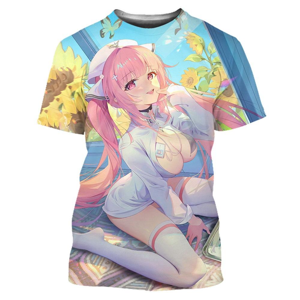 Anime Sexy Nurse Doctor 3D tisk Topy Muži Ženy Unisex trička Letní oversized trička Ležérní móda Rychleschnoucí oblečení Trička