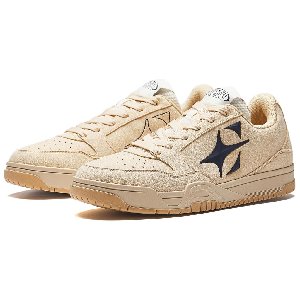 Anta Skyspace Basketball Culture Trendy Versatile Retro Casual Simple Durable Breathable Low-Top Sneakers Men Sneakers Oatmeal-Gray 912541804-2