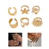 4Pcs Set Creative Scallops Starfish Open Rings for Women and Men Adjustable Knuckles Jewelry In Gold/Silver Color