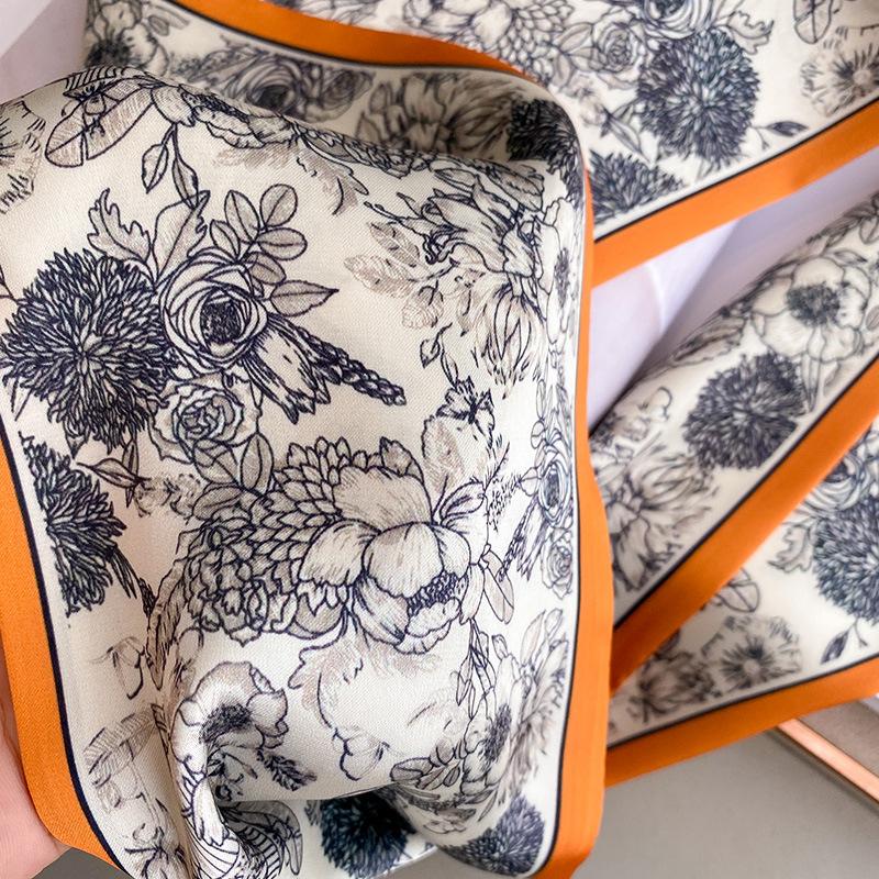 Long Silk Scarf Bag Tie Lady Neck Skinny Scarves Hairband Foulard Print Brand Lady Neckerchief Ribbon 2025 Summer