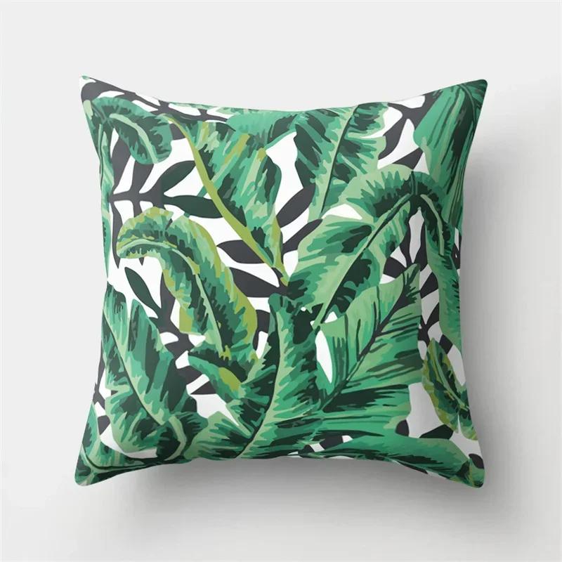 Tropical Plant Green Leaves Cactus Pillowcase Living Room Sofa Cushion Cover Office Bedroom Home Decorative Pillow Covers