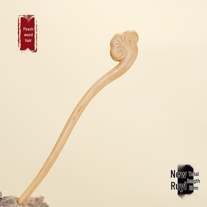 Hochwertige Haarnadel mit chinesischem Knoten aus Pfirsichholz - Neues Frühlingsstil-Haaraccessoire für Damen