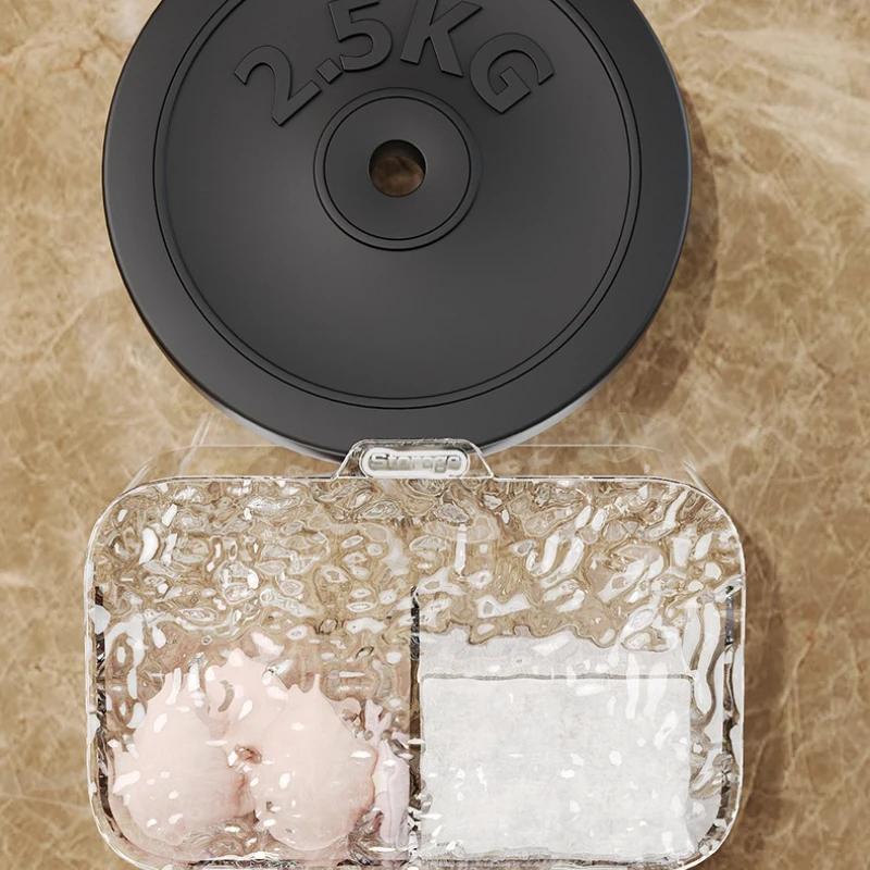 Multi-functional Makeup Organizer with Glacier Patterns: Perfect for Bathroom Storage Without Drilling Holes Cotton Storage Box