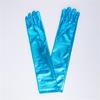 Women Faux Leather Sparkly Metallic Long Gloves for Evening Costume Party Dance
