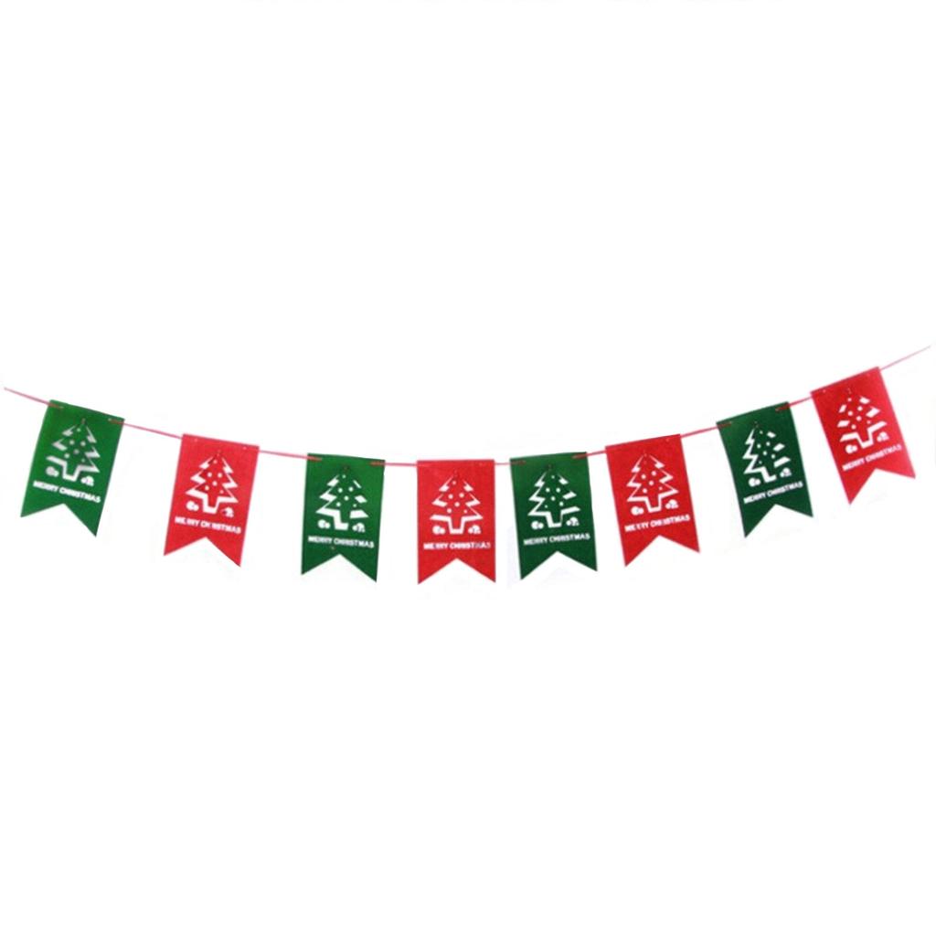 Christmas Decoration Supplies, Hanging Flags, Scene Arrangement, Non-Woven Fabric, Flag Pulling