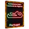 Autodromo Internacional do Algarve Portugal Circuit de Course Néon Métal Panneau Décoration Murale Art