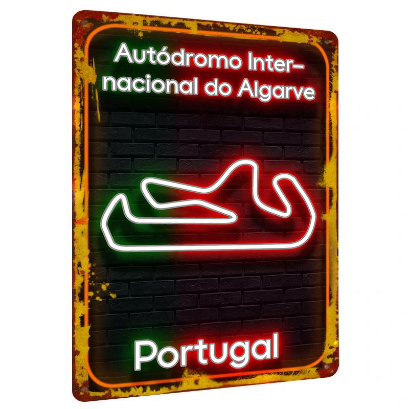 Autodromo Internacional do Algarve Portugal Race Track Neon Metal Sign Wall Art Decor