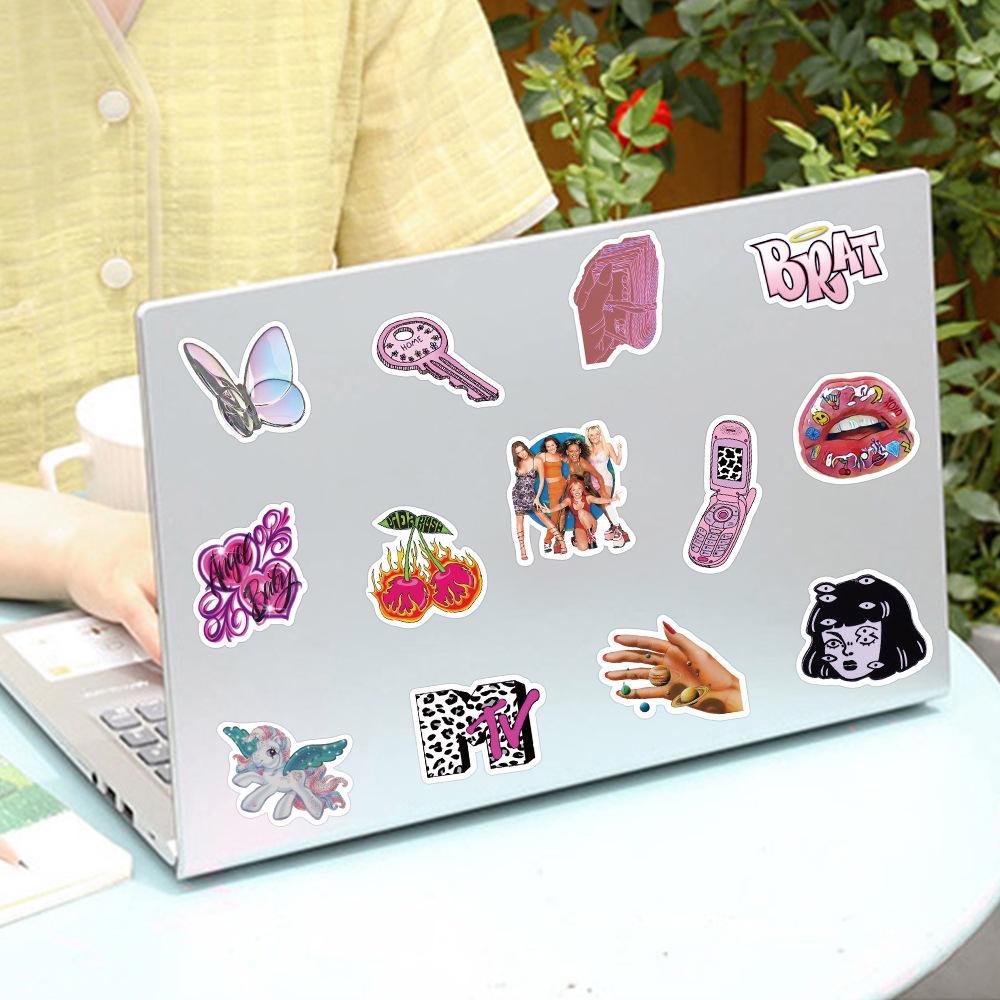 Y2K Style Kawaii Retro Graffiti Stickers for Laptop, Suitcase, and Phone.