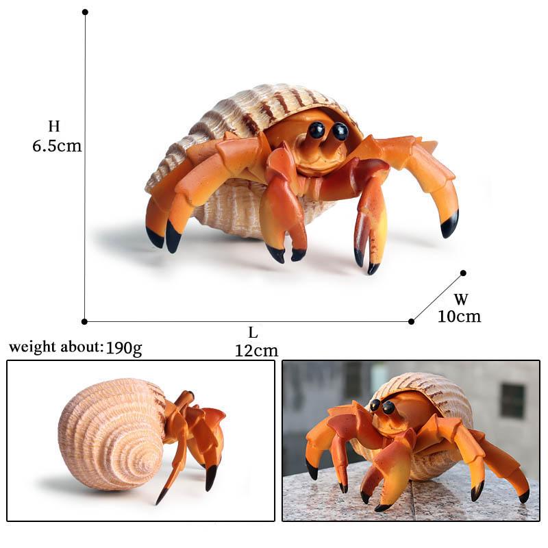 Oenux Simulation Ocean Sea Life Animals Model Lovely Crab Action Figures Toy Cake Toppers Collection Jouet Kids Education Gift