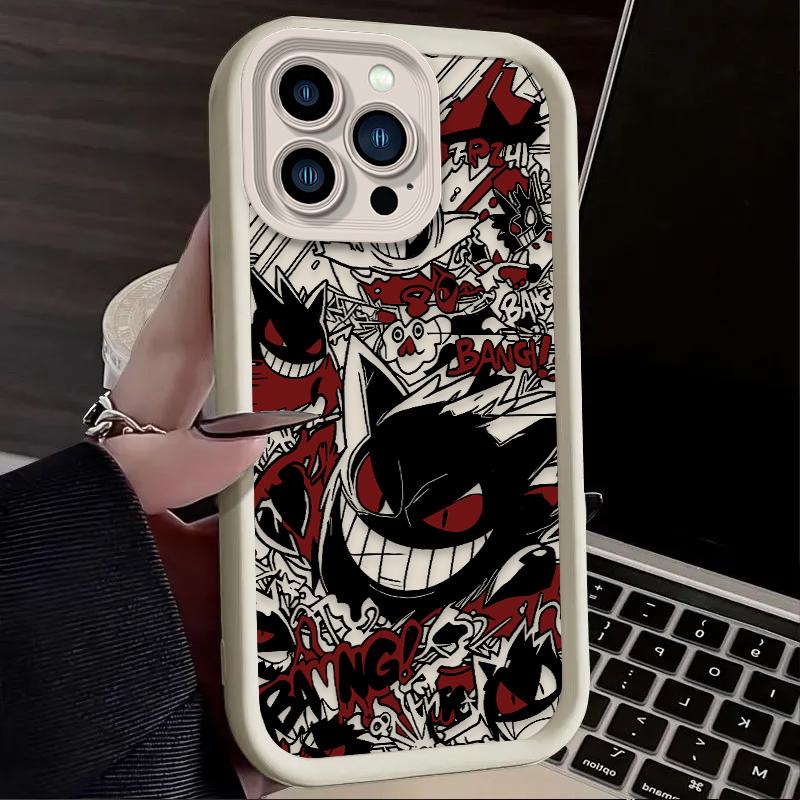 Luxury Gengar P-Pokemon Soft Case For iPhone 17 Air 16 16E 15 14 13 12 11 Pro Max X XS X S Max XR SE 2020 SE4 7 8 Silicone Cover