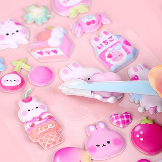 3D Kabarık Çıkartma Çizgi Film Tavşan Ayı Panda Kendin Yap Telefon Kılıfı Defter Scrapbooking Dekoratif Çıkartma Sayfası Okul Öncesi Öğretmeni Erkek Kız Ödüller Hediye