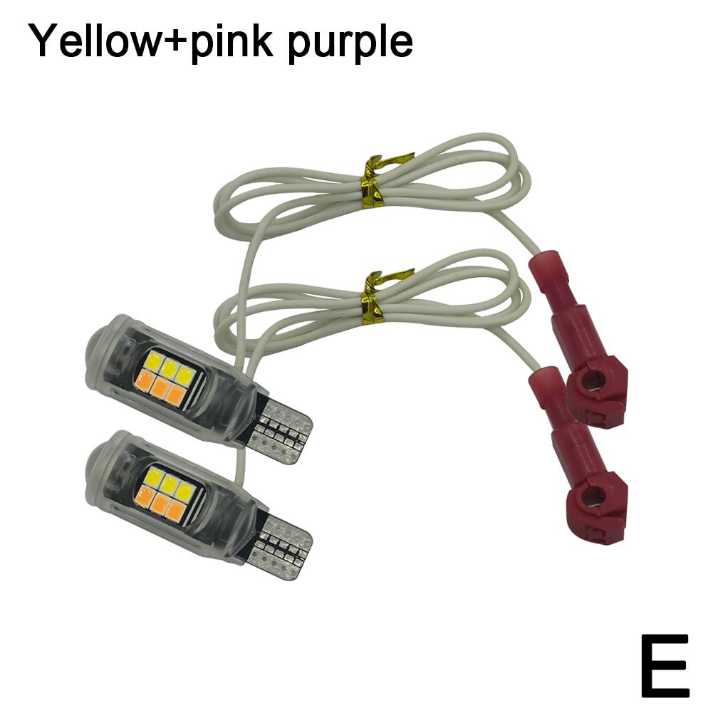 2PCS Motorcycle T15 Turn Signal 12V Dual Color High Brightness ABS Width Indicator 2835 16smd W5W Tail Bulb For Driving T4Q4