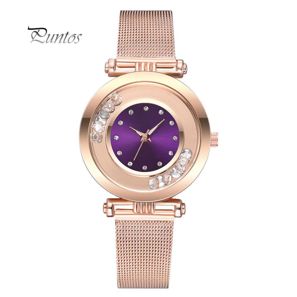 Exquisite Product Balls  Round Dial Alloy Mesh Strap Analog Quartz Wrist Watch