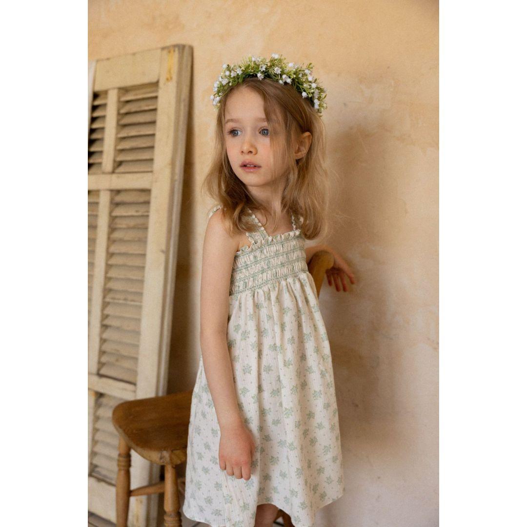 Girls Smocked Cotton Summer Dress S