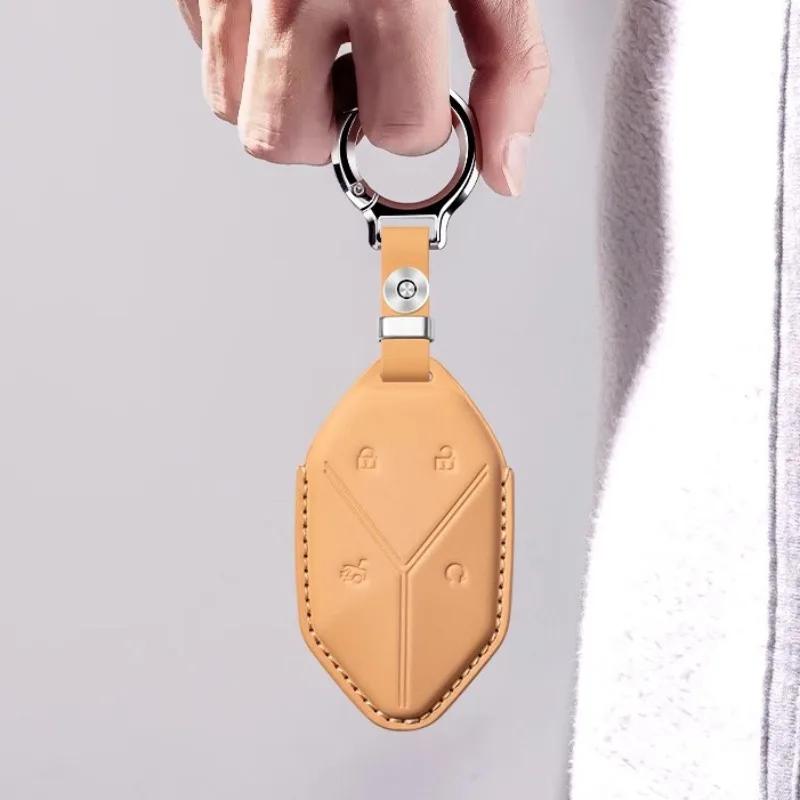 Leather Car Key Cover For BYD Equation Leopard 5 2023-2025 Leopard 8 2025 Custom Fit Key Accessories