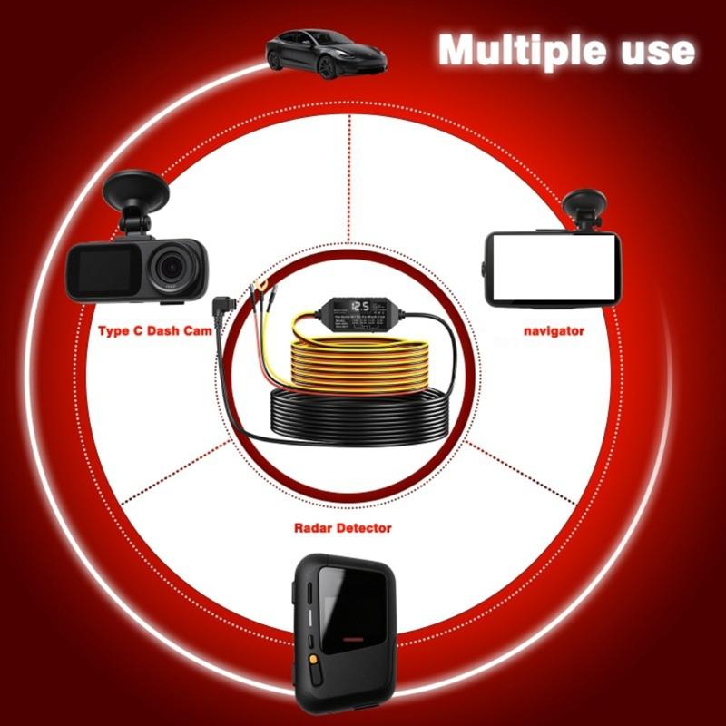 High Quality ABS Type C Vehicle Recorder Power Cable Featuring Automatic Current Management And Smooth Design