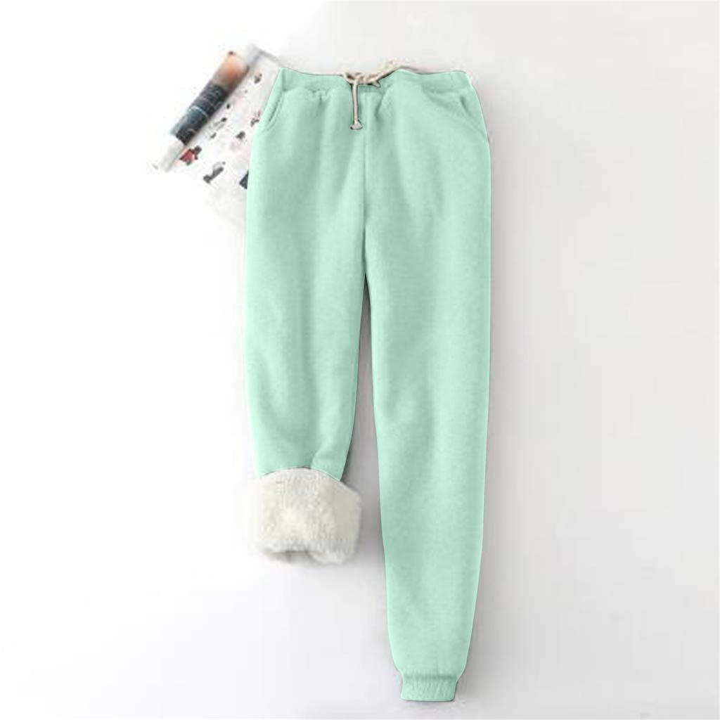 Ladies Color Big Yard Filling Loose Thickening Show Thin Warm Pants Trousers