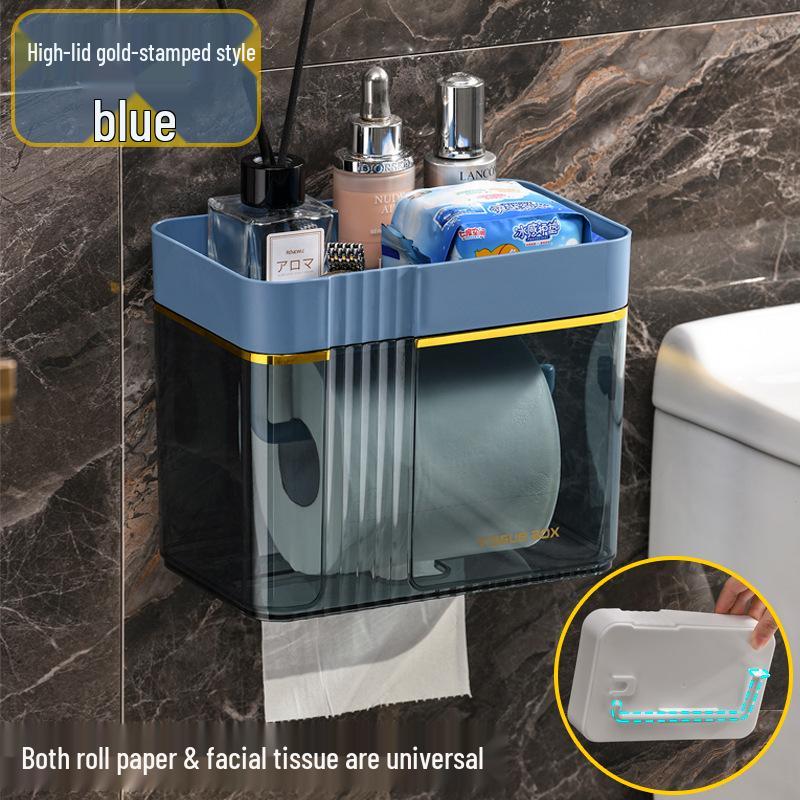 Wall-Mounted Bathroom Tissue & Towel Holder