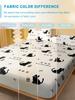 Cartoon 1 Cute Animal Cat Printed Matte Fitted Sheet, Bedroom Printed Bed Cover, Bedding Excluding Pillowcases