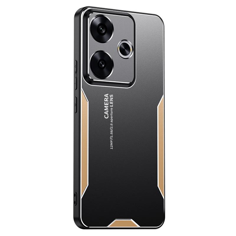 Pro Xiaomi Redmi Turbo 3 5G/Poco F6 5G Pouzdro Hliníková slitina+PC+TPU Tlumení nárazů Kryt telefonu