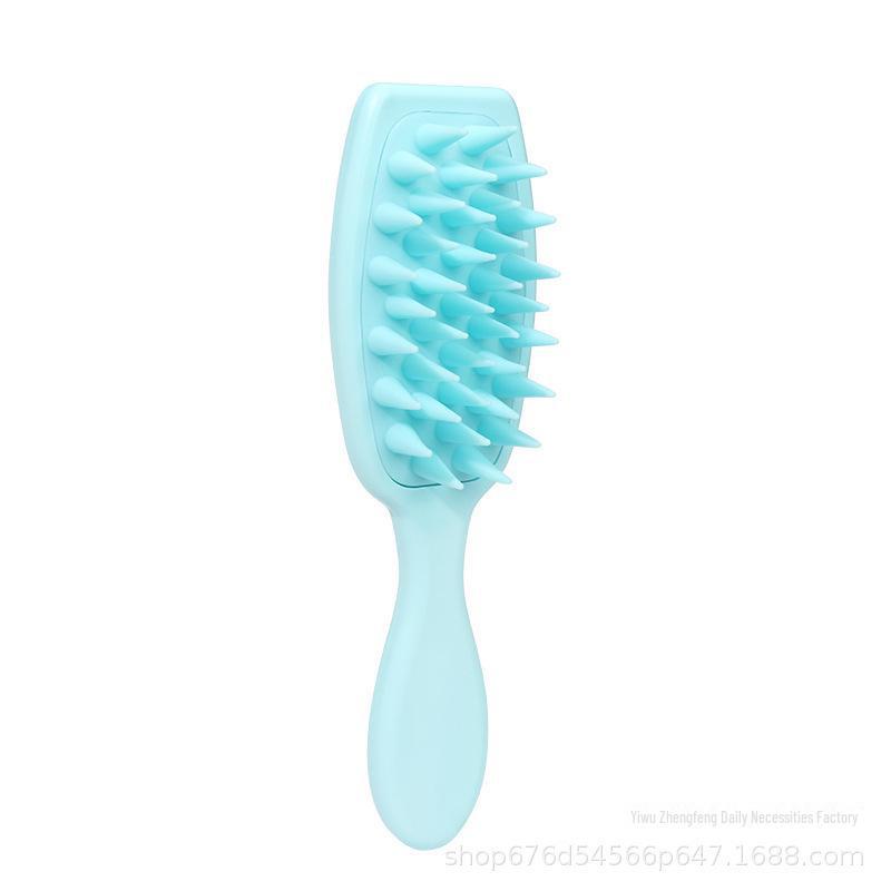 Long-Handled Silicone Shampoo Comb with Large Teeth for Scalp Massage and Hair Loss Reduction.