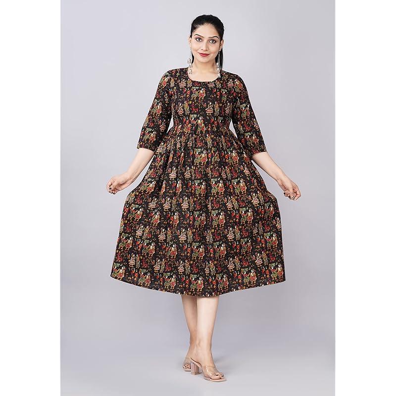 Jikonet Women's Maternity Kurti for Feeding Zippers (246) (X-Large, Black)