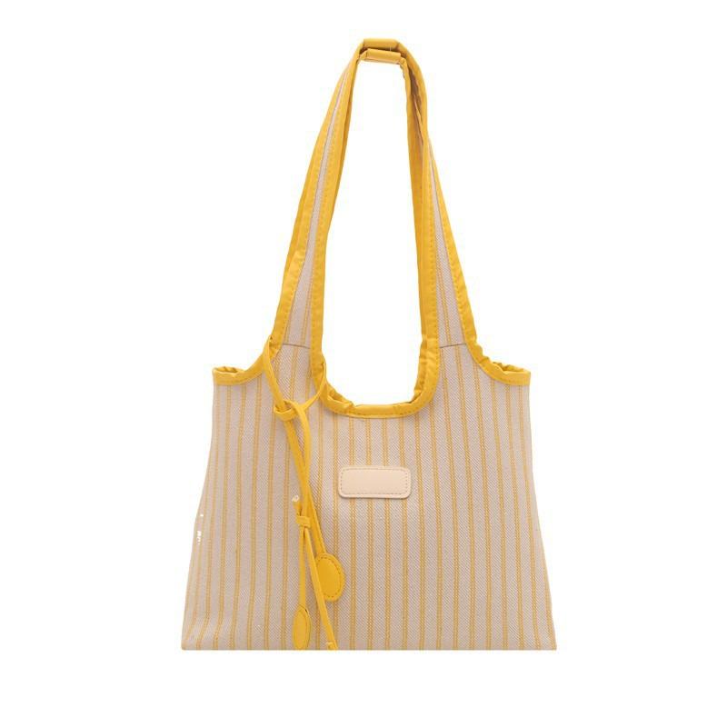 Autumn/Winter 2026 Literary Girl Striped Tote Bag - Large Capacity, Trendy Commuter Essential