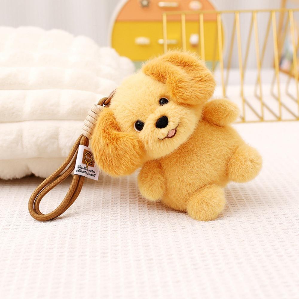 

Small Backpack Puppy Keychain Dog Plush Backpack Decoration Stuffed Animal Pendant Car Decor Golden Retriever