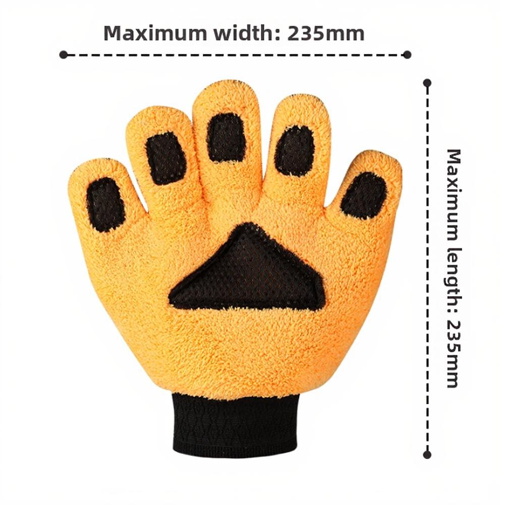 Coral Fleece Five-Finger Car Wash Glove Scratch-Resistant Soft Absorbent Unisex Multi-functional Double-sided Cleaning Gloves