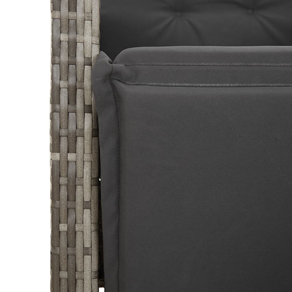 Vidaxl 9-Cz. Tuinmeubelset met Kussens, Grijs, Pe Rotan